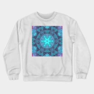 Mosaic Kaleidoscope Flower Blue Crewneck Sweatshirt